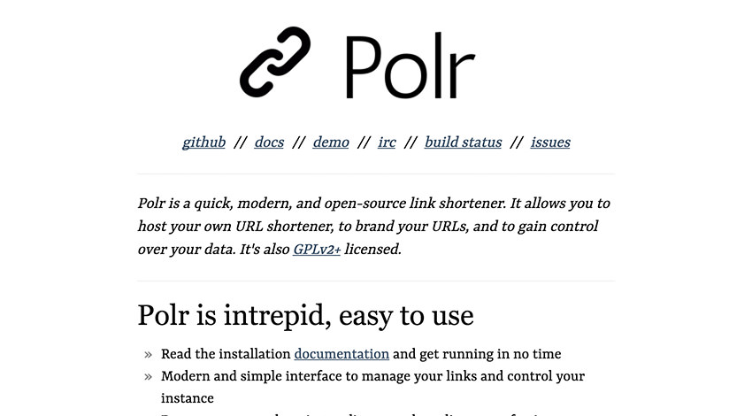 Polr homepage