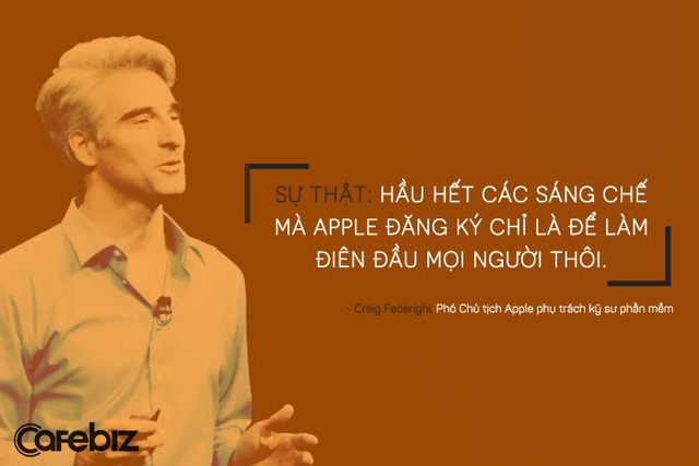 Craig Federighi, Phó Chủ tịch Apple phụ trách kỹ sư phần mềm, nói về những tin đồn vẫn được chia sẻ trên mặt báo mỗi khi Apple đăng ký một hồ sơ sáng chế nào đó.