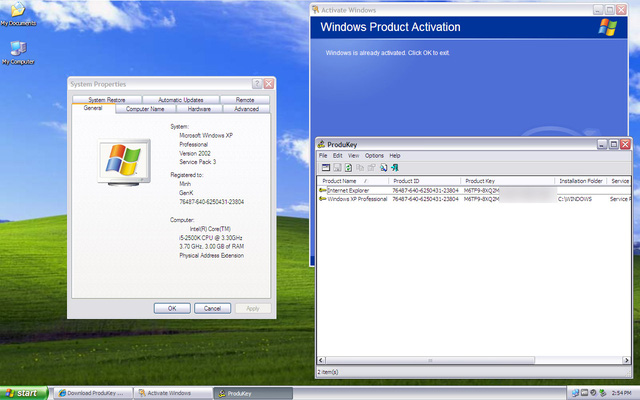 
CD Key được Google cung cấp có thể được sử dụng để cài đặt Windows XP
