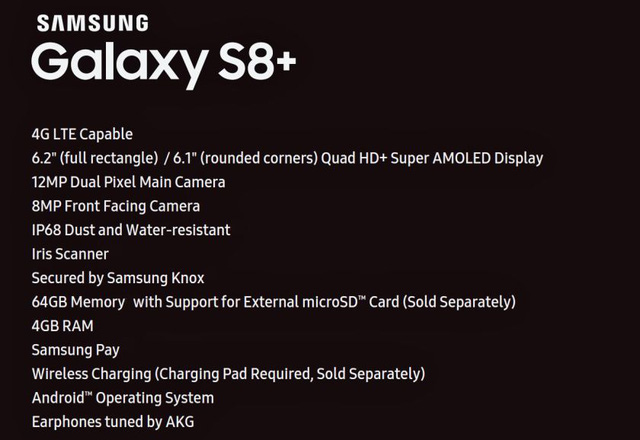 
Thông số kỹ thuật của Galaxy S8 Plus bị tiết lộ.

