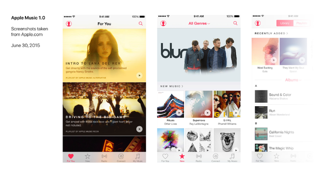 Giao diện Apple Music của Táo khuyết