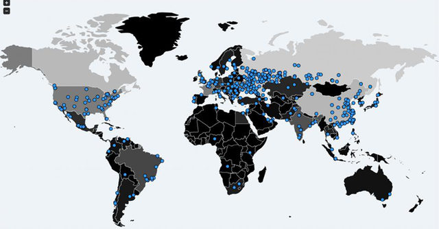 
Bản đồ lây lan của WannaCry.
