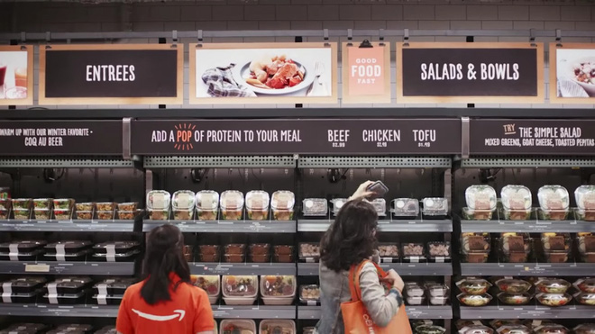 
Amazon Go sẽ bán thực phẩm chế biến sẵn và các nhu yếu phẩm khác.
