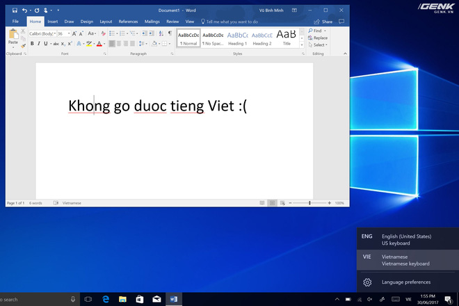 Windows có tích hợp sẵn bộ gõ tiếng Việt, tuy nhiên nó gần như vô dụng do sử dụng quy ước bỏ dấu chẳng giống ai