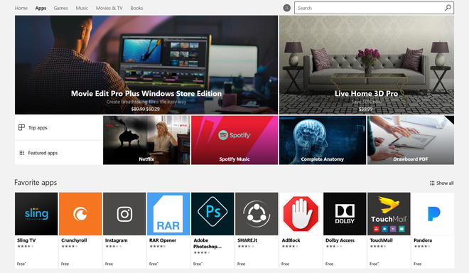 Kho ứng dụng Windows Store là nguồn ứng dụng duy nhất của Windows 10 S
