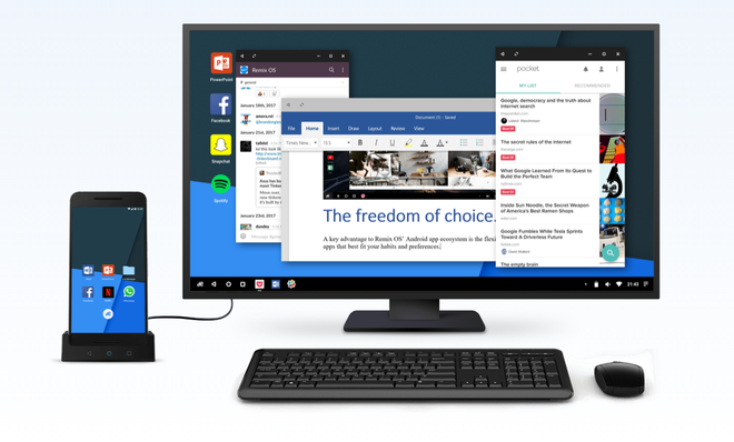 Remix OS for Mobile, 1 dự án tương tự Windows Continumm của Microsoft và Dex của Samsung.