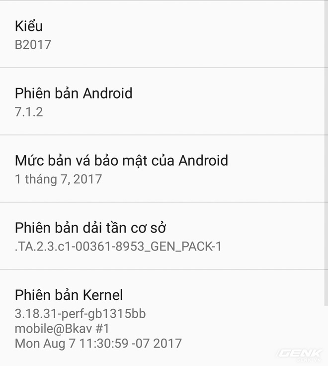 Kernel của Bphone 2017 mới được build ngày 7/8, 1 ngày trước khi ra mắt