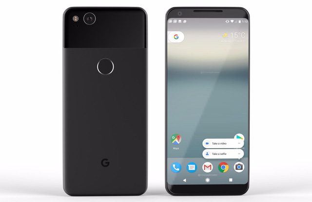 Một bản concept thiết kế của Pixel 2