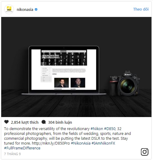 
Nikon đưa ra thông báo về 32 nhiếp ảnh gia sẽ tham gia chiến dịch của họ trên Twitter.

