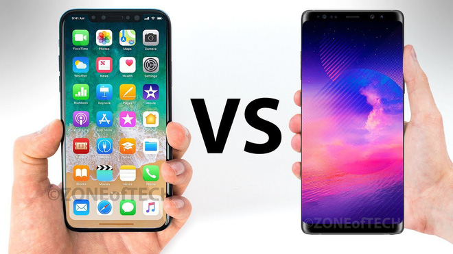 iPhone X và Galaxy Note 8 đều là những chiếc smartphone cao cấp được yêu thích nhất.