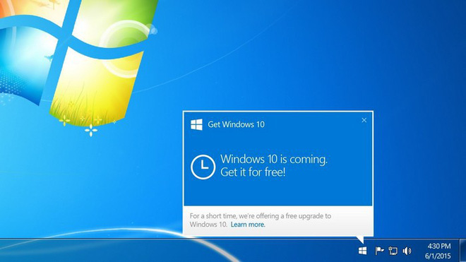 Ứng dụng Get Windows 10 bí mật cài đặt trên nhiều máy tính Windows 7 và 8.1 từ lâu để nhắc khéo người dùng nâng cấp lên Windows 10