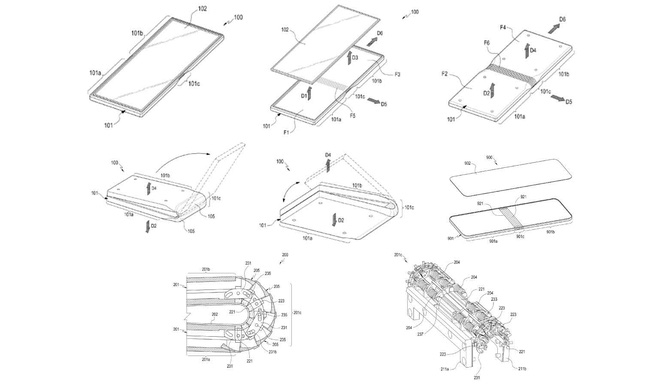 Lộ bằng sáng chế mới về điện thoại có thể gập của Samung với bản lề ở phía sau - Ảnh 1.