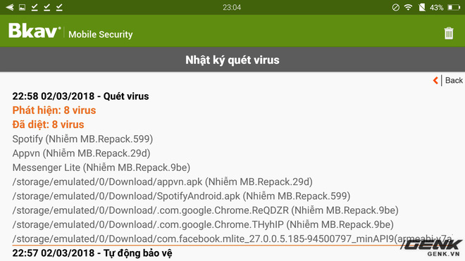 
BMS phát hiện ra hàng loạt virus khi quét toàn hệ thống
