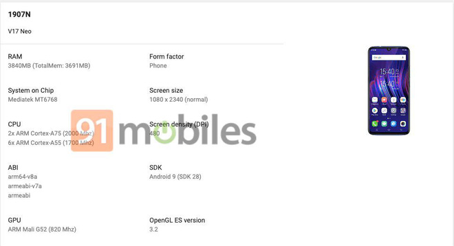 Vivo V17 và V17 Neo chuẩn bị ra mắt, 2 camera trước dạng trượt, 4 camera sau - Ảnh 1.