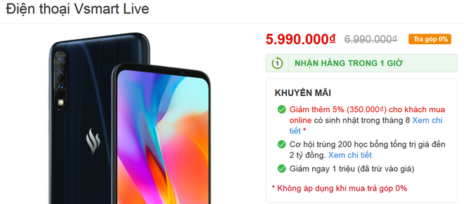 Mới ra mắt được 1 tuần, Vsmart Live đã giảm giá 1 triệu - Ảnh 1.