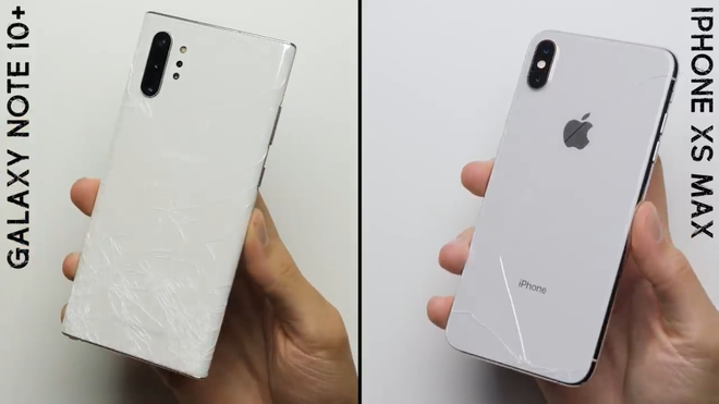 Rõ ràng cong là thế nhưng màn hình Galaxy Note 10+ lại bền hơn iPhone XS Max trong bài kiểm tra thả rơi - Ảnh 1.