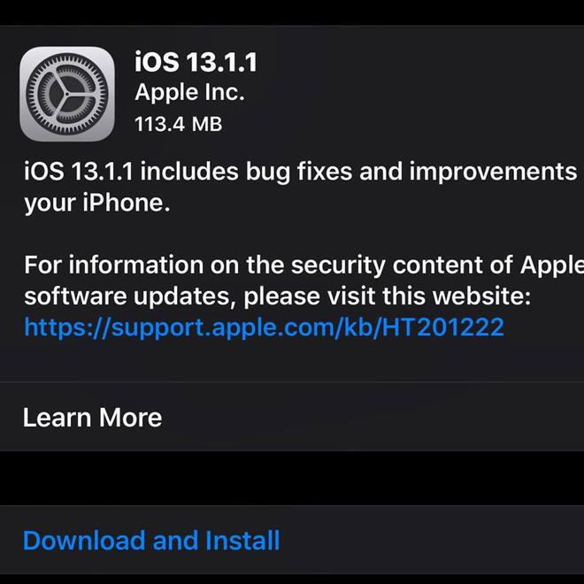 Apple tung ra iOS 13.1.1: Sửa lỗi hao pin và nhiều lỗi khác - Ảnh 1.