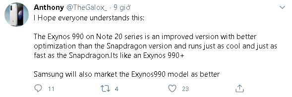 Chip Exynos 990 được trang bị trong Galaxy Note 20 sẽ mạnh ngang Snapdragon 865+ - Ảnh 1.