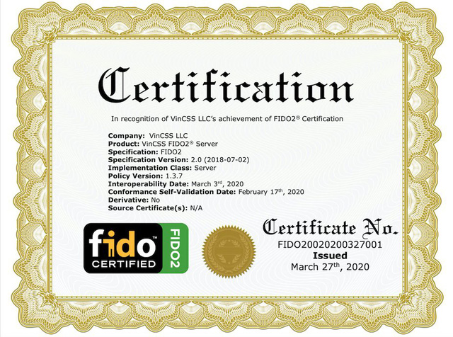 Vingroup đạt chuẩn FIDO2 thứ hai cho sản phẩm máy chủ xác thực mạnh - Ảnh 1.