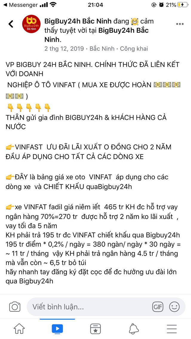 Sàn TMĐT Bigbuy24h trước khi “dính phốt”: Tuyên bố liên kết với Vinfast để mua ô tô hoàn tiền, tặng ĐT bóng đá Việt Nam hàng trăm triệu đồng - Ảnh 2.