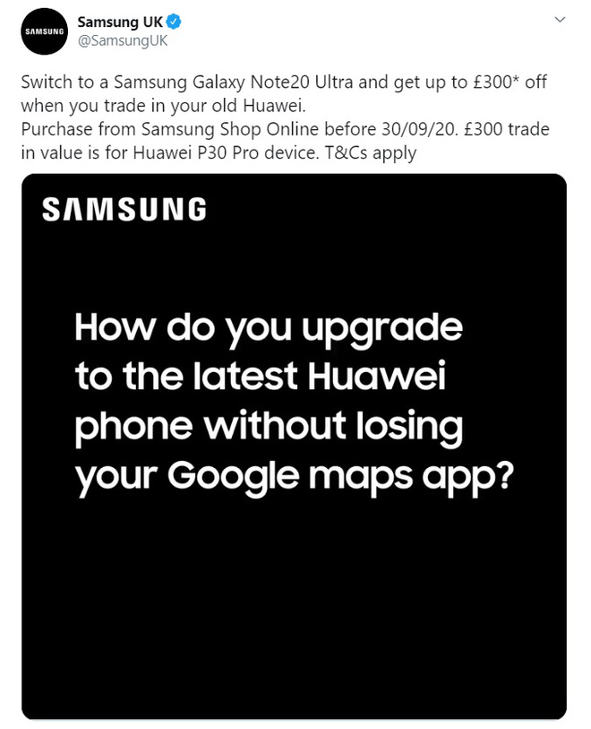 Samsung cà khịa Huawei vì không có Google, khuyên người dùng chuyển qua Note20 Ultra - Ảnh 1.