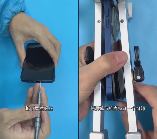 Video mổ bụng iPhone 12: Màn hình mỏng hơn, pin nhỏ hơn, bo mạch hình chữ L - Ảnh 1.