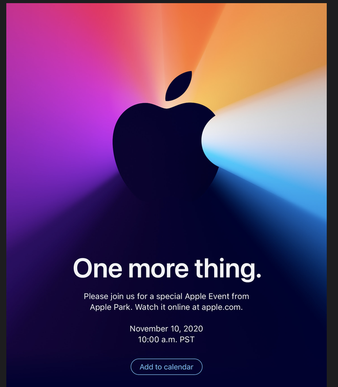 Apple sẽ có thêm một sự kiện nữa: One More Thing vào ngày 10-11 - Ảnh 1.