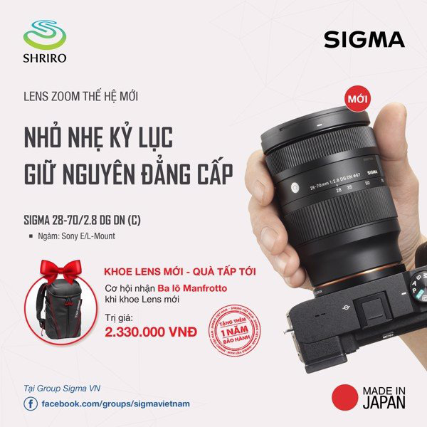 Sigma “gây sốt” với tân binh tiêu cự vàng: 28-70mm/2.8 DG DN nhỏ nhẹ kỷ lục, giữ nguyên đẳng cấp - Ảnh 1.