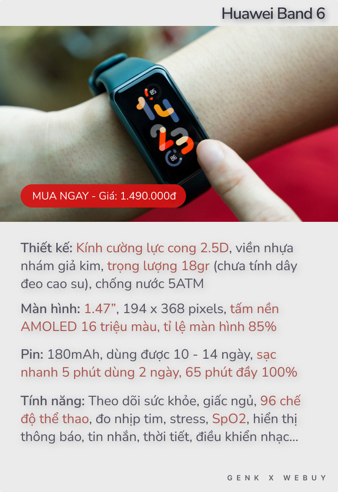 Trên tay Huawei Band 6: Smartband giá 1,5 triệu nhưng được cái màn hình lớn, nhiều tính năng xịn - Ảnh 1.