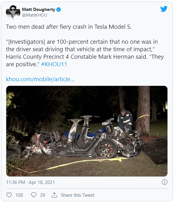Xe Tesla không người lái gặp tai nạn thảm khốc khiến 2 người thiệt mạng - Ảnh 2.