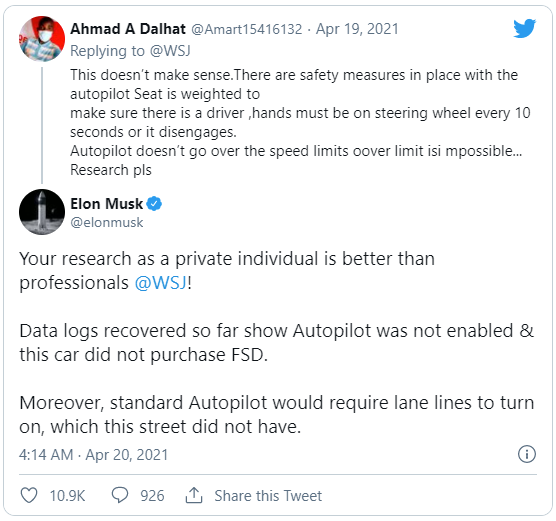 Vụ xe Tesla không người lái gặp nạn trở thành bí ẩn: Elon Musk khẳng định tính năng Autopilot không được bật - Ảnh 1.