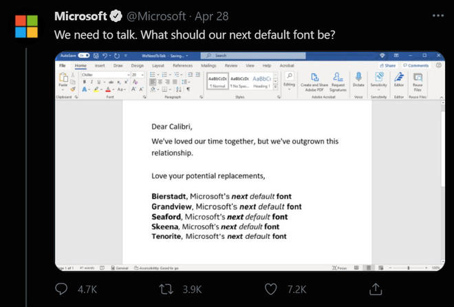 Tại sao Microsoft muốn thay đổi phông chữ mặc định cho bộ công cụ văn phòng Microsoft Office? - Ảnh 1.