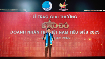 Ông Bùi Ngọc Quốc Hưng CEO CareerViet ghi dấu ấn tại giải thưởng Sao Đỏ - Doanh nhân trẻ