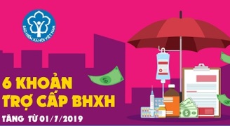 [Infographic] 6 khoản trợ cấp BHXH tăng từ 01/7/2019