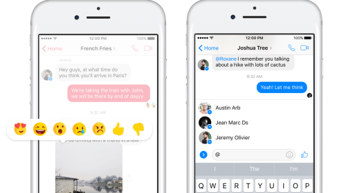 Đã có thể "Phẫn nộ" hoặc "Wow", đồng thời "tag" người dùng trong Facebook Messenger