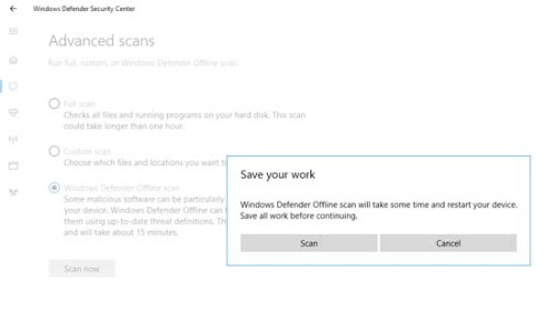 Hướng dẫn sử dụng Windows Defender Offline trong Windows 10