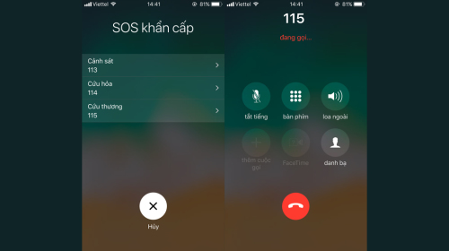 Hướng dẫn thiết lập cuộc gọi khẩn cấp trên iOS 11