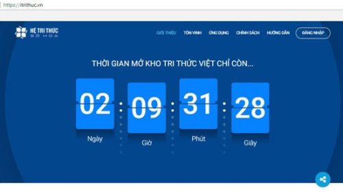 Hệ tri thức Việt số hóa sẽ chính thức được khởi động vào ngày 1/1/2018