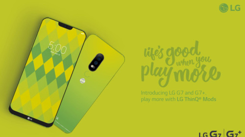 LG G7 màu nõn chuối xuất hiện trong poster quảng cáo