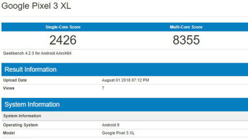 Google Pixel 3 XL lộ điểm benchmark