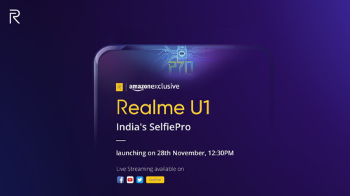 Realme U1 sẽ ra mắt vào ngày 28/11, dùng chip MediaTek Helio P70, tập trung vào chụp ảnh selfie