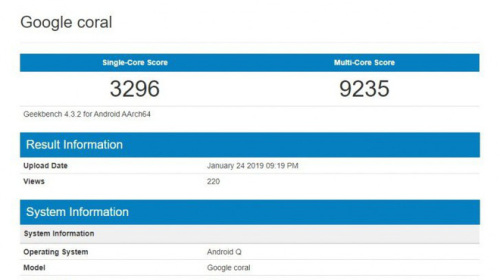 Smartphone lạ Google Coral xuất hiện trên GeekBench, dùng chip Snapdragon 855, phải chăng là Pixel 4