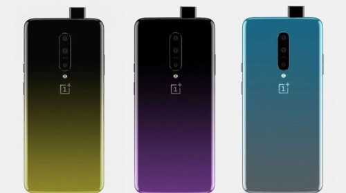 OnePlus 7 lộ diện với camera trước thò thụt, 3 camera sau, 3 màu gradient