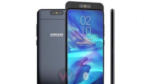 Ý tưởng thiết kế Galaxy A90 với màn hình full-screen, không khiếm khuyết và dùng camera vừa xoay vừa trượt