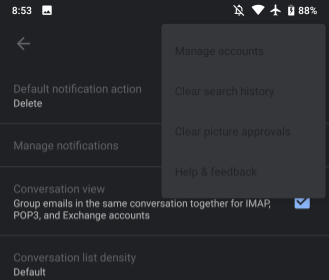 Ứng dụng Gmail trên Android được cập nhật giao diện Dark Mode