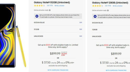 Chuyện lạ: Samsung đang bán Galaxy Note 9 512GB và Note 9 128GB với giá ngang nhau