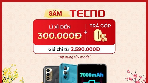 Chọn mua smartphone Tecno, FPT Shop lì xì ngay 300.000 đồng