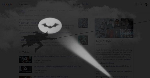 Xem Batman đu dây qua màn hình của bạn chỉ với vài từ khóa tìm kiếm trên Google