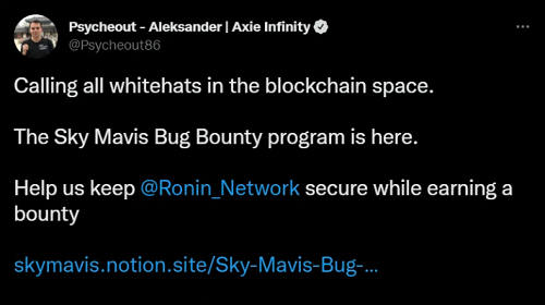 Axie Infinity treo thưởng hơn 20 tỷ cho ai tìm ra các lỗ hổng bảo mật