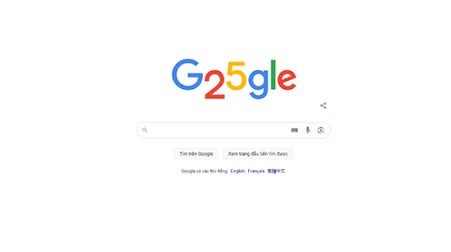 Sinh nhật thứ 25 của Google: Doodle tái hiện logo Google ngày đầu tiên